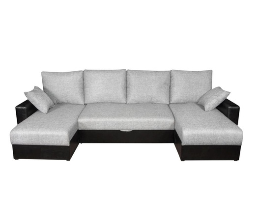 Диван Гамбург П-образный рогожка серая