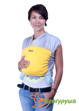 Слинг-шарф трикотажный Кенгуруша Mix, серый меланж