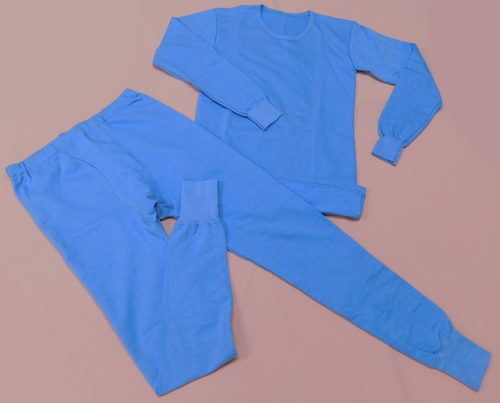 Белье нательное теплое серо-голубого цвета