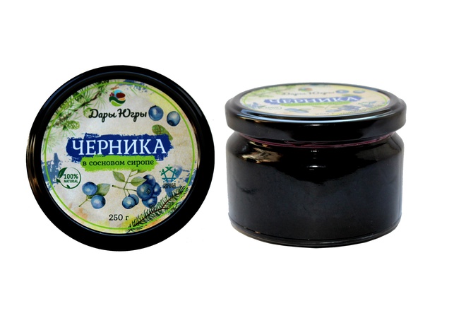 Черника в сосновом сиропе из Сибири (ХМАО-ЮГРА) 250 гр