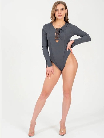 Боди со шнурком на груди