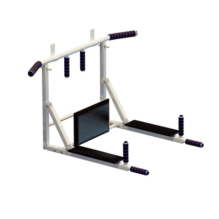 Турник брусья пресс 3 в 1 Spektr Sport Workout настенный разборный складной белый