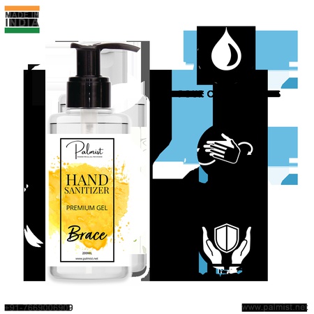 Palmist Hand Sanitizer Alcohol based With Pump 300ml Each (Pack of Any 2 Bottles), Easy to Carry, Kills 99.9% Germs Instantly.