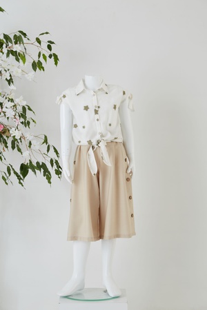 Bağcıklı Bluz / Bermuda Kız Çocuk Kapri