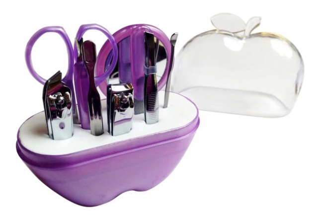 Маникюрный набор "Яблочко" из 9 предметов, цвета в ассортименте