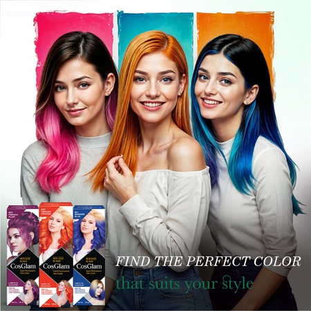 Cosglam Semi Permanent Hair Color for Women & Men, (120gm, Crazy Green)