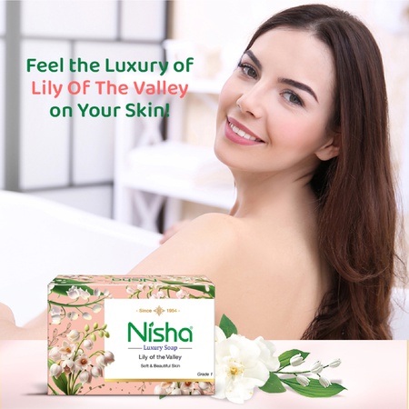 Nisha Soaps for Bath 100g - Lily of the Valley, Enriched with Natural Ingredients, Cleansed, Smooth, Soft & Glowing Skin