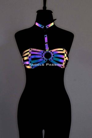 Reflektörlü Gizli Arzu Kadın Gizli Arzu İç Giyim, Gizli Arzu Reflektörlü Sütyen Harness