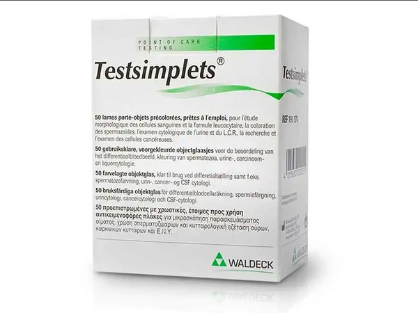 Testsimplets® Preslenmiş Kullanıma Hazır Slaytlar, 50 adetlik kutu.