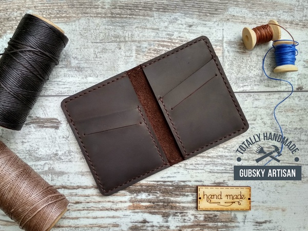 Кредитница мини кошелек карт холдер из натуральной кожи crazy horse