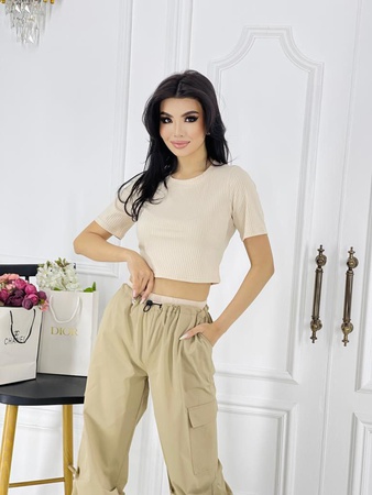 Топик лапша  Штаны карго парашют (не мнётся) Ткань карго  Размер: s,m повтор