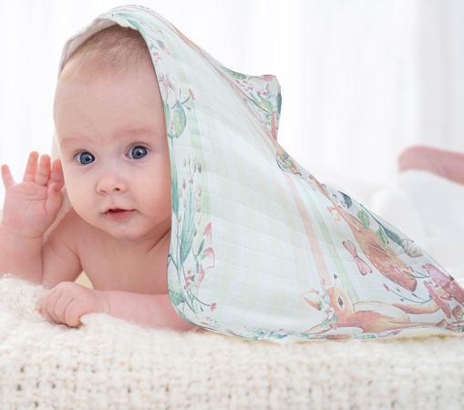100% Organic Cotton Muslin Swaddle GOTS Certified