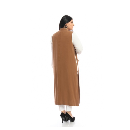 Büyük Beden Yanları Tokalı Yelek