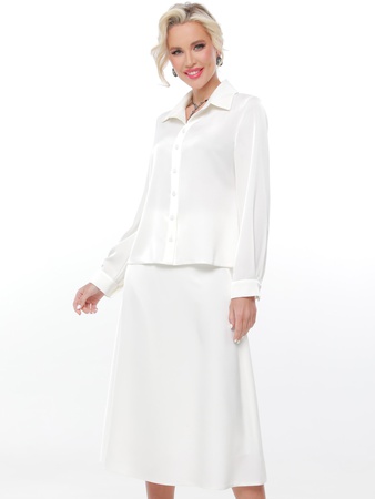 Офисный летний костюм с юбкой