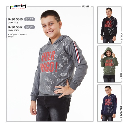 KAPÜŞONLU BASKILI SWEAT