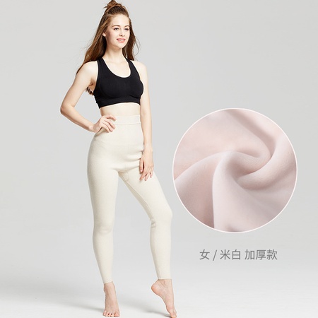 Sonbahar ve kış için polar ile yeni yün pantolon adamın çift kalın alt yün pantolon kadın yüksek bel ince sıcak pantolon