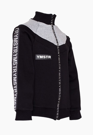 Свитшот чёрно-серый на молнии Yumster YF.22.09.001