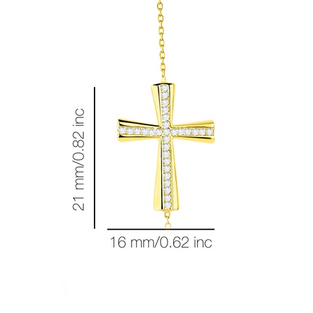 Ожерелье с горизонтальным крестом Even & Pétra из 14k золота с одним камнем