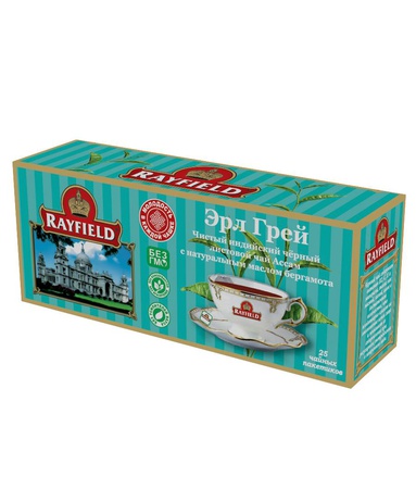 RAYFIELD - Assam Earl Gray Pure Indian Leaf Tea with Natural Bergamot Oil 25 sachets