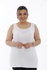 Майка большого размера с нулевым рукавом - белый (1)