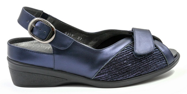 Синие Летние туфли из натуральной кожи Арт: 8313 синий