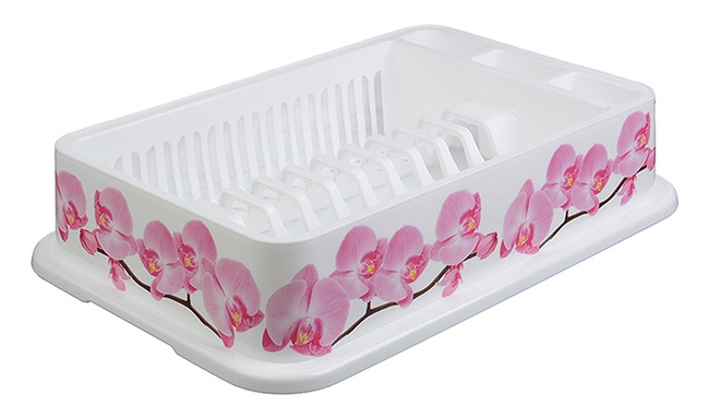 Сушилка д/посуды ДЕКО орхидея *8 (М-Пластика)