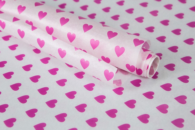 Siliconized baking paper with "Heart" pattern (roll 5m)