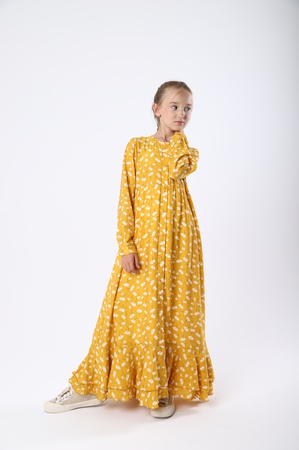 Viskon satenden kızlar için yazlık elbise (11)