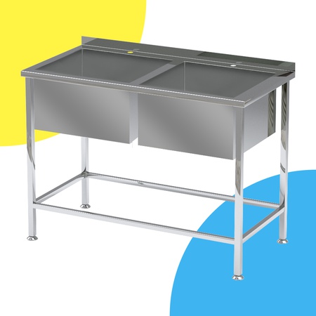 TemQo Küvet yıkama 1200х600х850 mm paslanmaz çelik kaynaklı