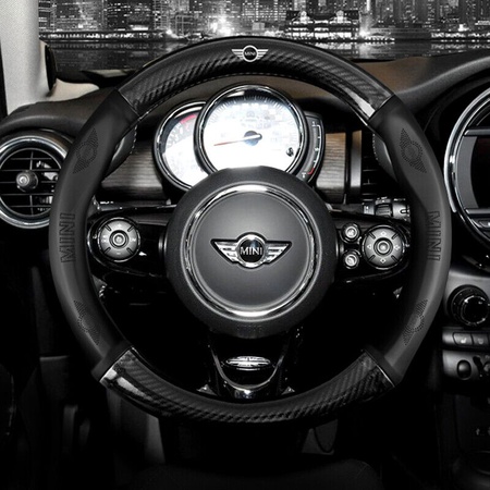 15-дюймовый чехол на руль автомобиля из натуральной кожи для мини