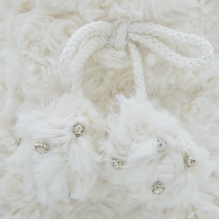 Угги с плюшевыми помпонами, камнями L-316