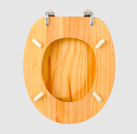 Pine veneer solid wood toilet seat