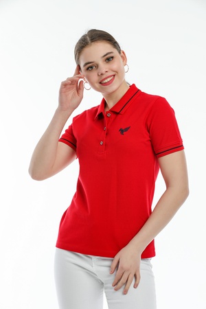 Красный женский Lakos с вышивкой Pegasus