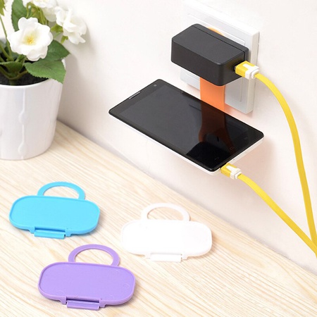 Phone holder for wall socket