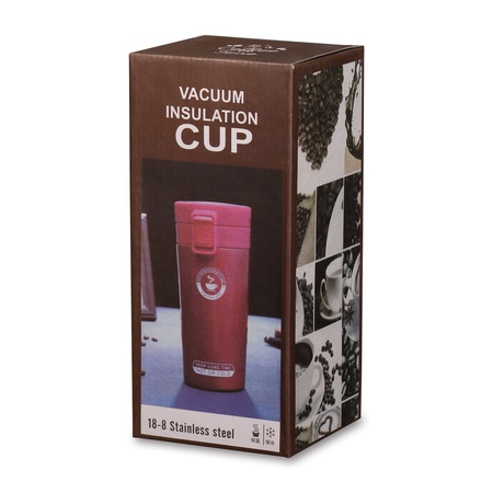 Термокружка 380 мл Оранжевая с ситечком и замком на крышке