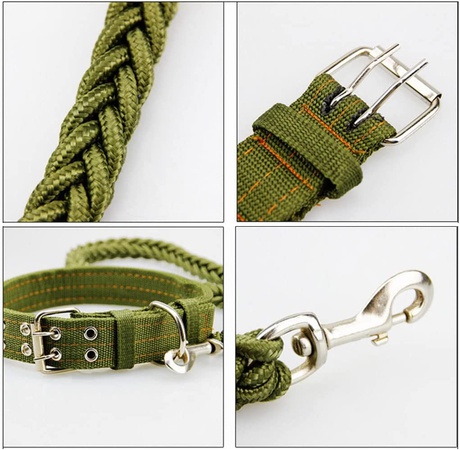 Комплект поводка и ошейника для собак мелких пород, черный