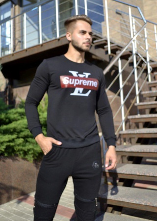 Свитшот LOUIS VUITTON SUPREME BLACK
