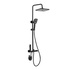 Black Modern Home Square Brass Shower Set