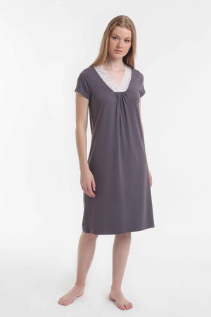 Night Dress% 48 cotton /% 48 modal /% 4 elasten women's indoor clothing