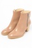 Beige Leder Stiefeletten bn013