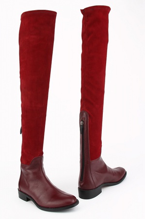 Burgunder Overknee Stiefel s195