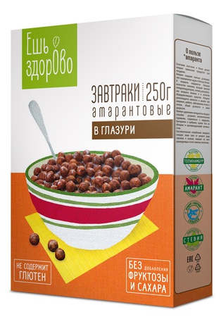 Завтраки ЕШЬ ЗДОРОВО амарантовые с темным и белым  шоколадом 250гр
