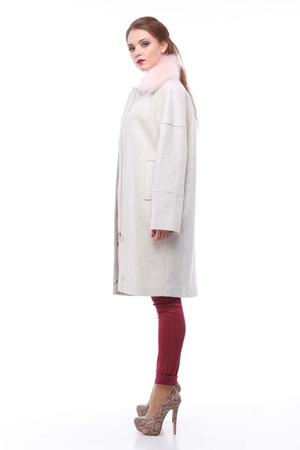 Зимнее пальто Доменика с утеплителем, шерсть Италия