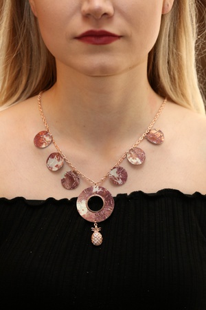 W-E-ZR-201  Кожаные серьги, браслет, комбинация колье