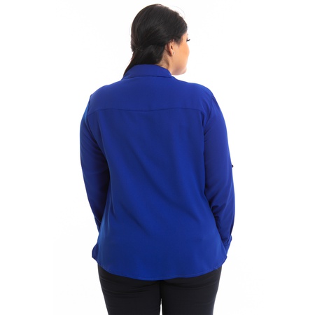 Büyük Beden Klasik Krep Gömlek