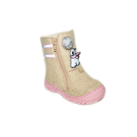 16475 Валенки ясли войлок шерсть бел роз ФОМА