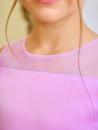 Платье нарядное с пышной атласной юбкой и бантами на плечах