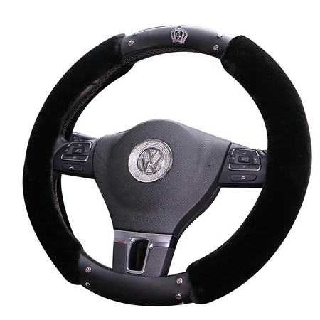 Direksiyon simidindeki örgü, kürklü eko-deri kombine