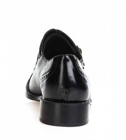 N134 حذاء كاحل أسود بأشرطة