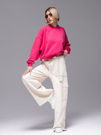 Свитшот женский укороченный из трех нитки